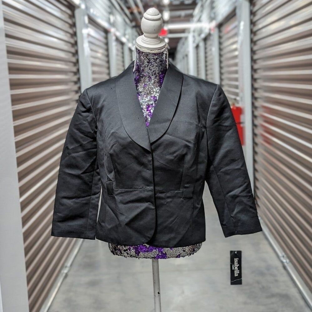 Isabella Suits Size 14 NWT‎ Smooth 3 Snap Button Black Jacket